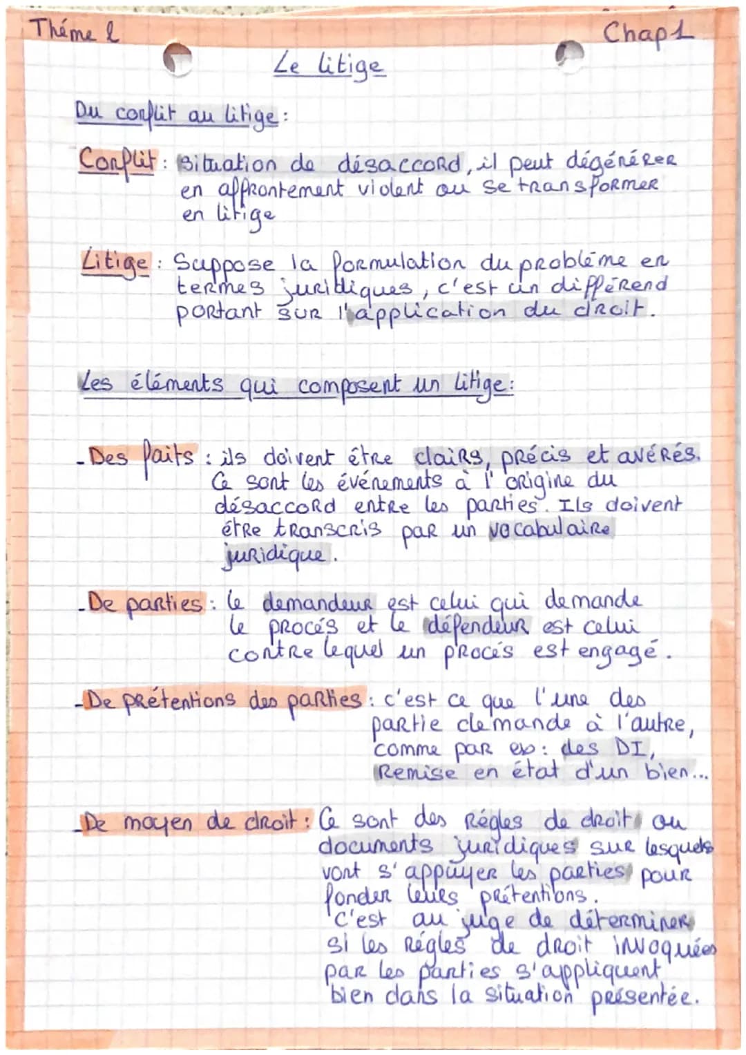 Theme I
Comment le droit
permet-il de RégleR
мп
litige?
Sommaire:
- chapitre 1 -> Le litige.
- chapitre 2 -> La
preuve
-chapitre 3 - Le Reco