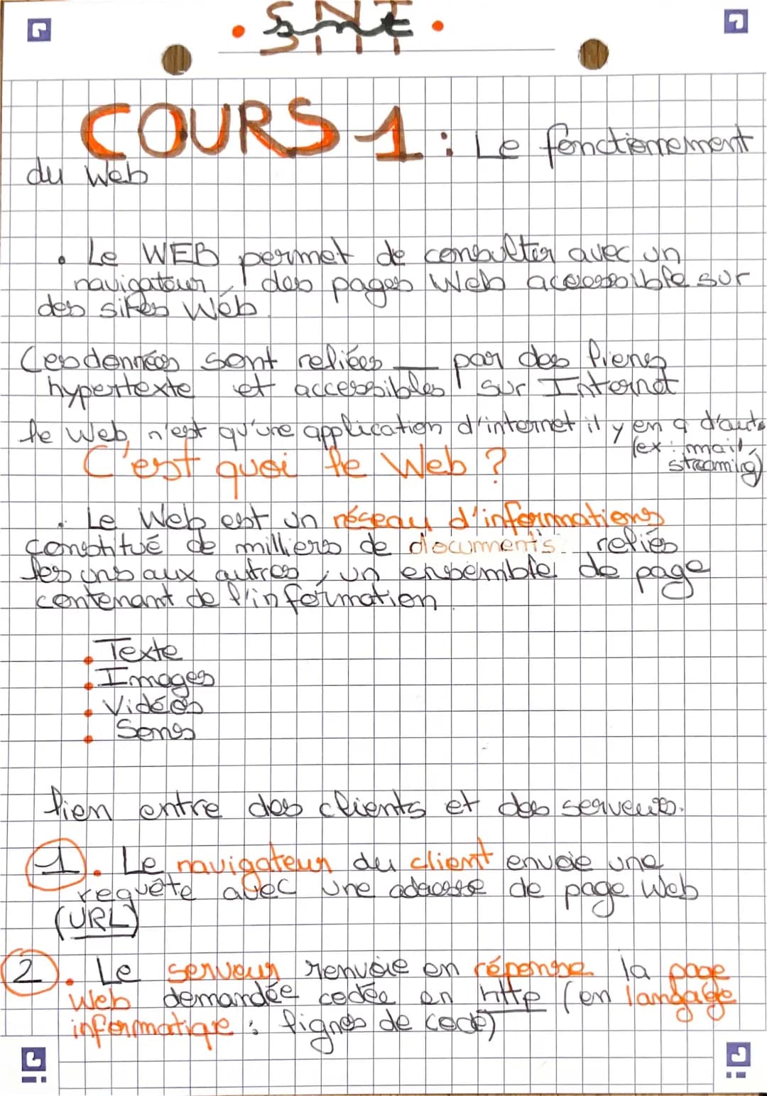 Cours SNT Seconde: Fonctionnement du Web PDF et Création de Sites