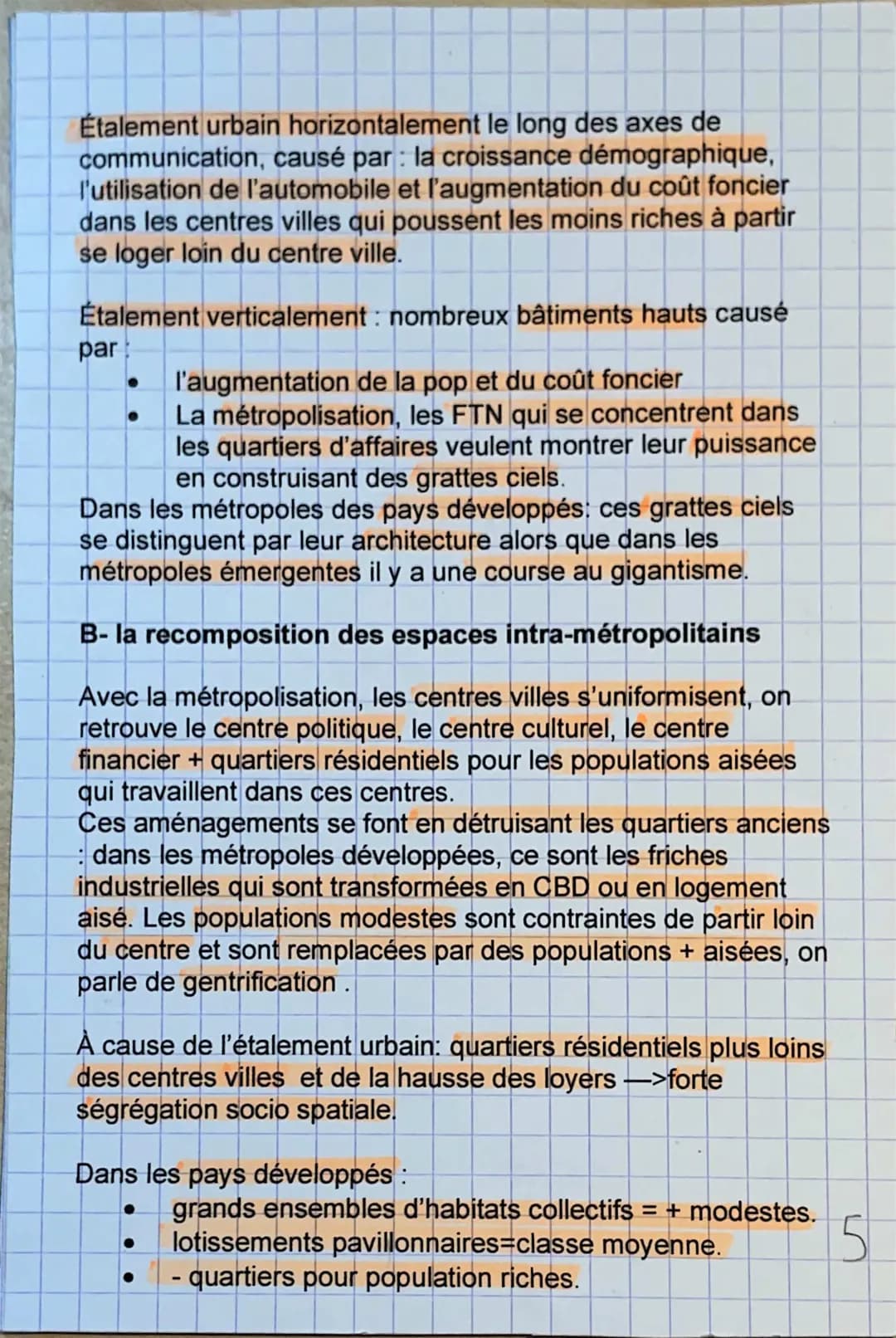 fiche de révision de géographie sur mondialisation, metropolisation,urbanisation du monde 3ÈME PARTIE