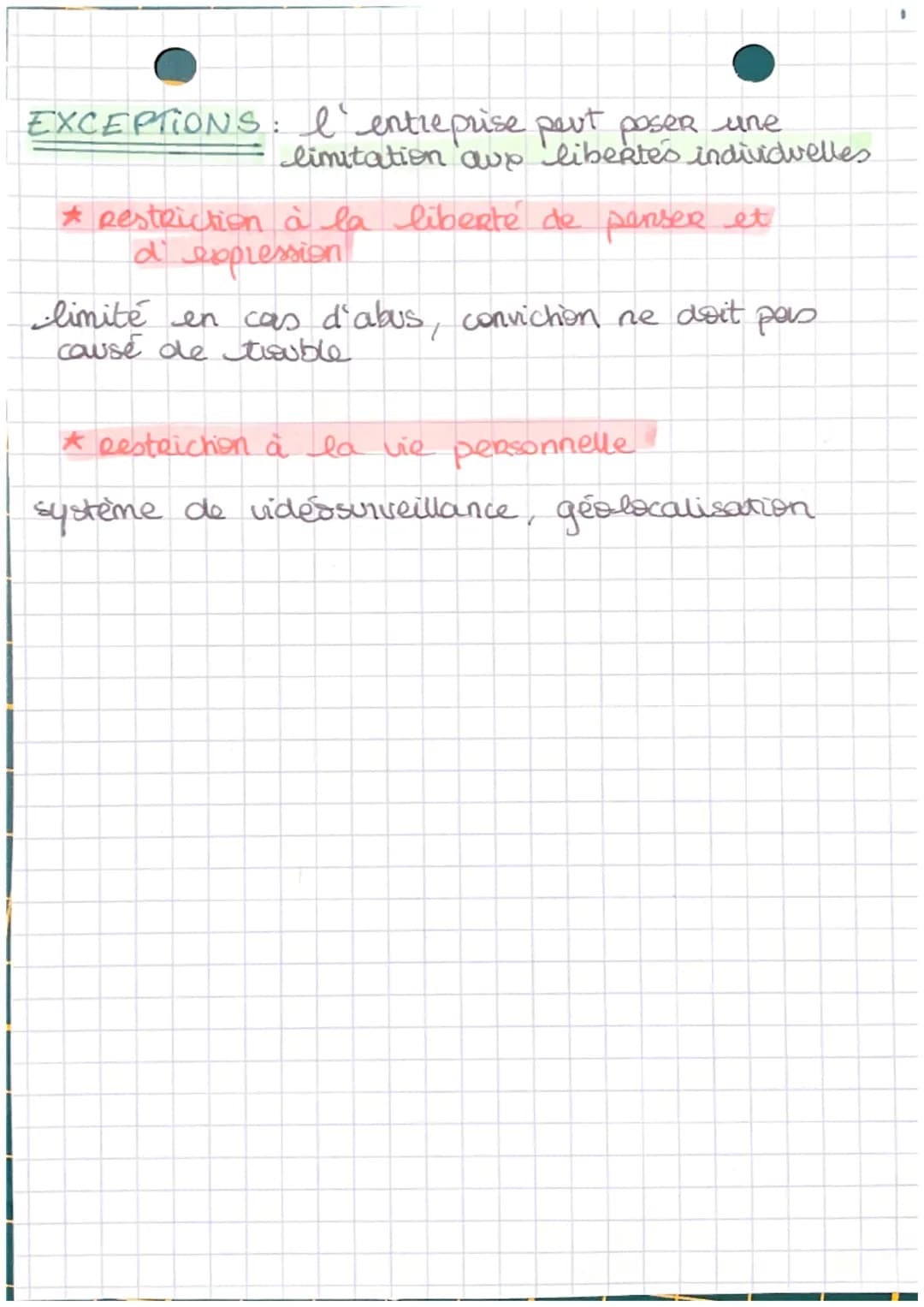 Les libertés individuelles et
collectives des salariés
F
chap 8
les salariés possedent des droits individuelles,
Ce sont des libertés fondam