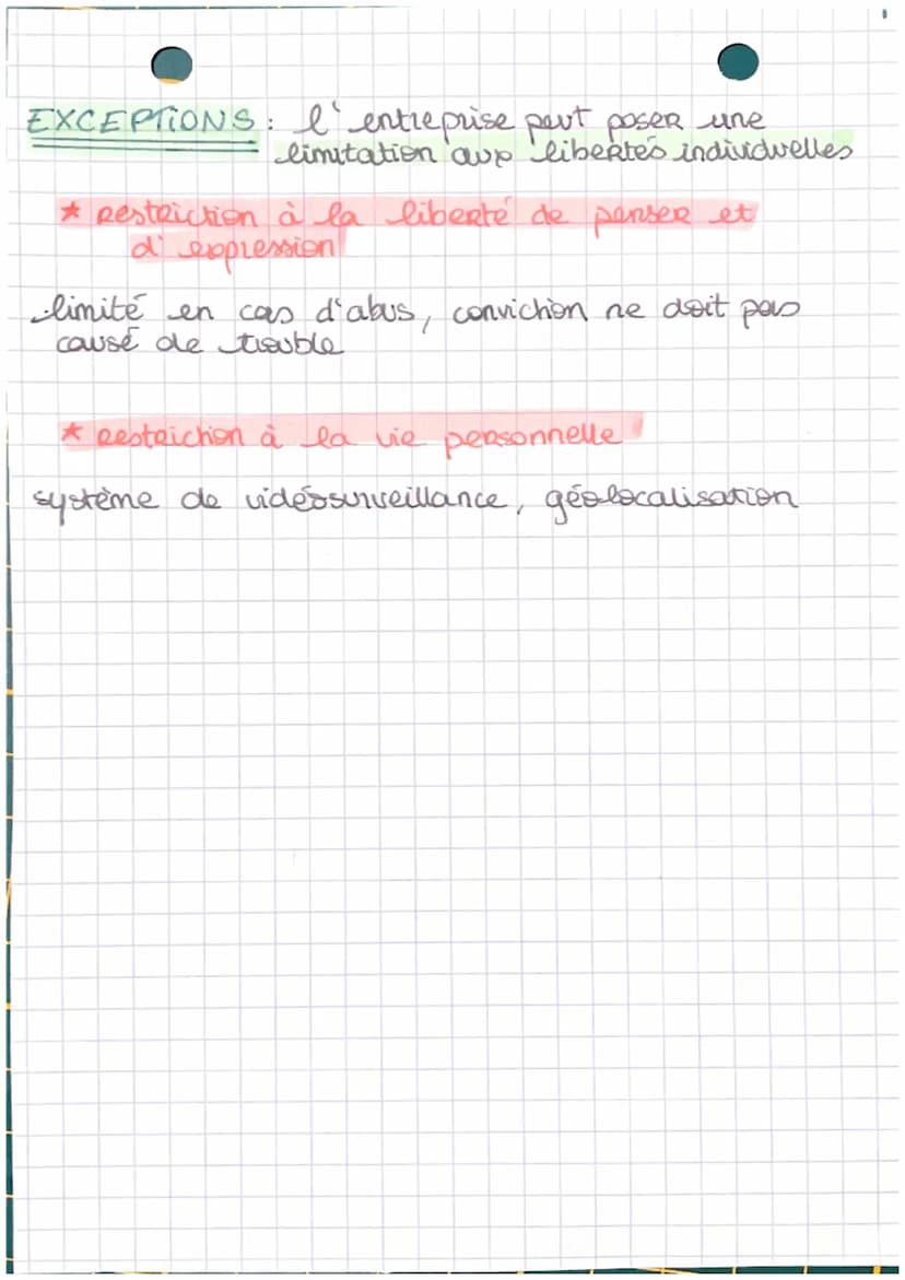 Les libertés individuelles et
collectives des salariés
F
chap 8
les salariés possedent des droits individuelles,
Ce sont des libertés fondam