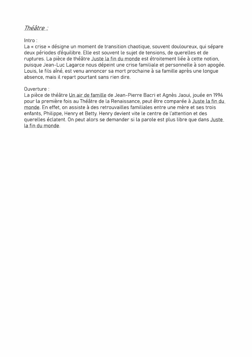 Introductions et ouvertures:
DDFC, Cahiers de Douai, Sido&Les Vrillesdelavigne et Juste la fin du monde
Littérature d'idées :
Intro:
Le XVII