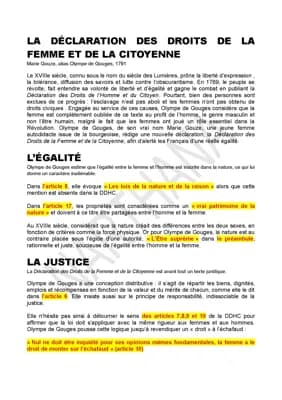 Know L'essentiel pour la dissertation sur la DDFC (Olympe de Gouges, 1791) thumbnail
