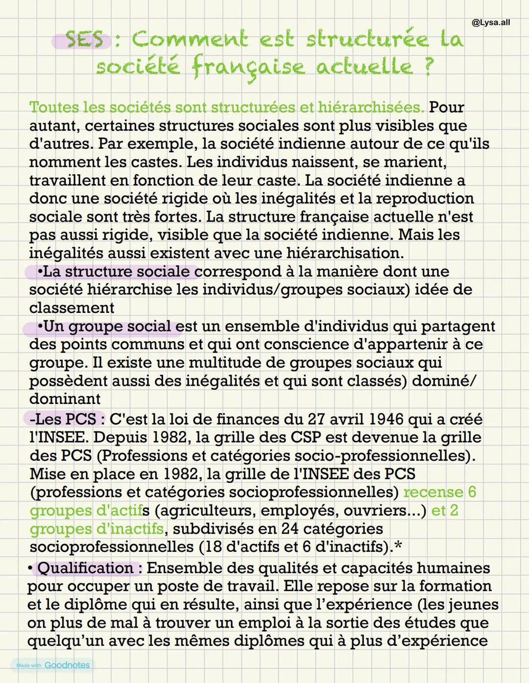 Comment est structurée la société française actuelle ? (Partie 1)