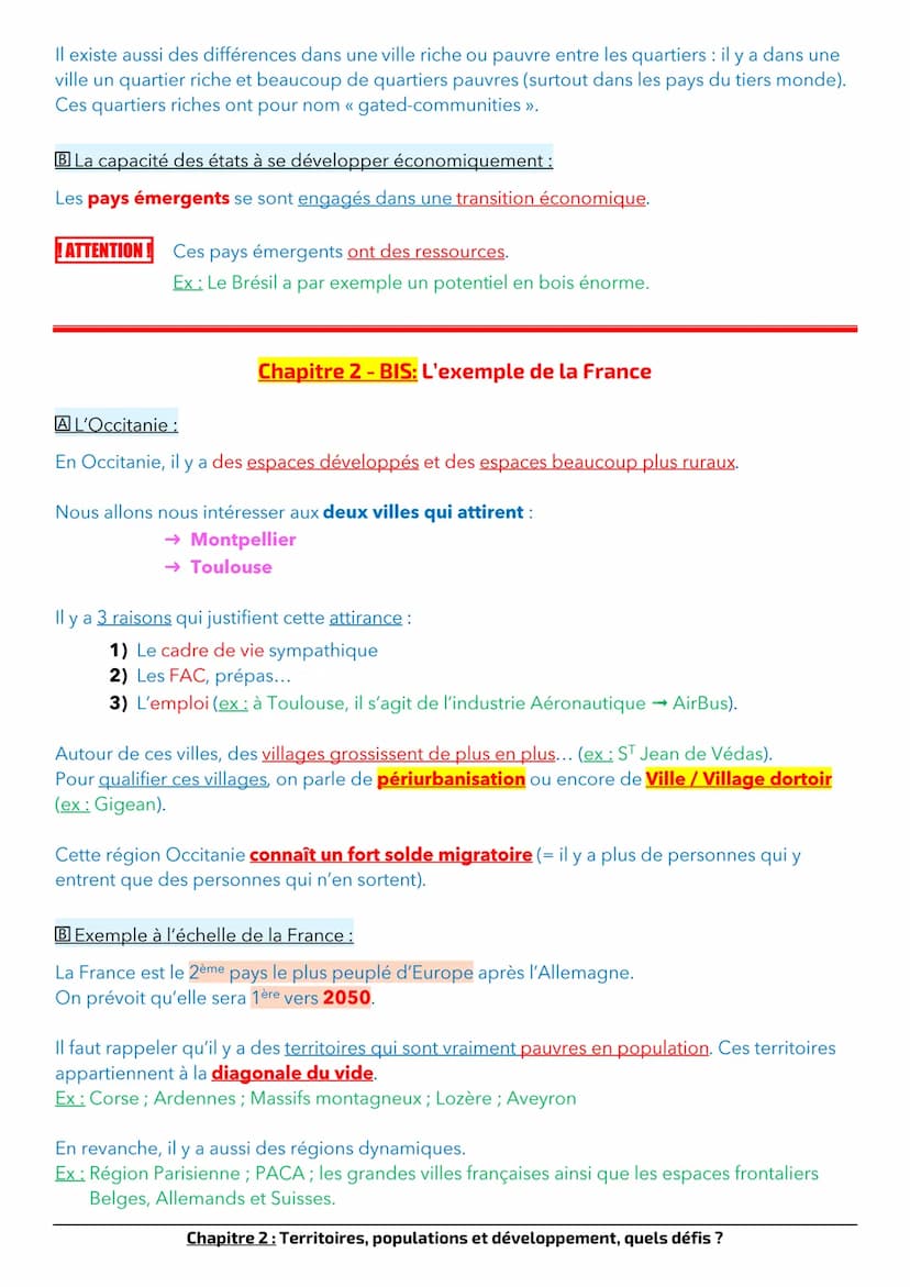 Chapitre 2 : Territoires, populations et développement, quels défis?
La population mondiale d'aujourd'hui est d'environ 7,5 milliards de per