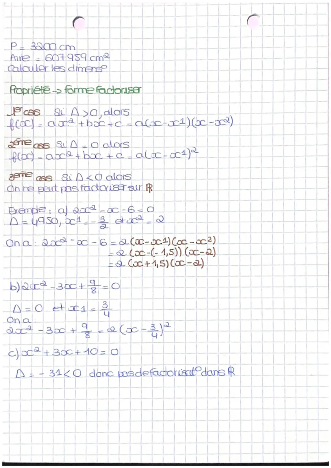 Definit
On appelle fond du second degré toute fonctif définie sur RR par :
f(x) = axc² +bac +c
ou a, b et c sont trois nombres reels avec a
