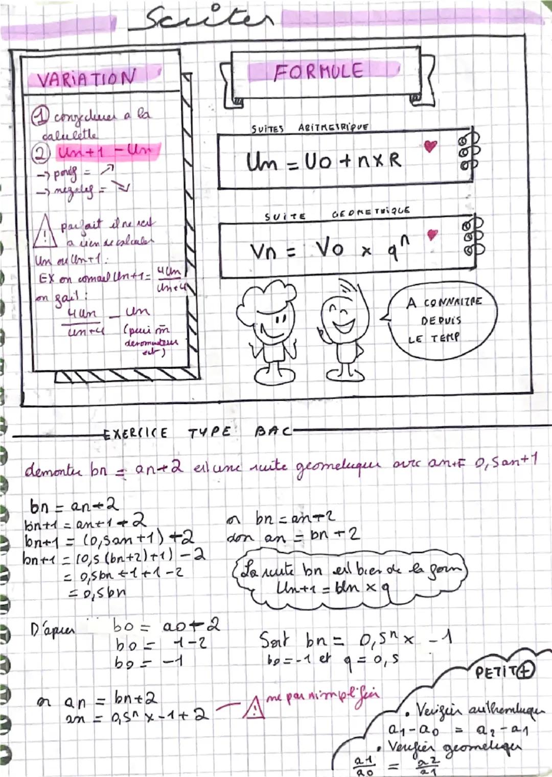 Scriter
FORMULE
VARIATION
② conjecturer a la
caluletle
②Un + 1 - Un
pouf = 7
-
-
- negales=
parfait il ne rest
A
Un ou un +1.
a rien de calc