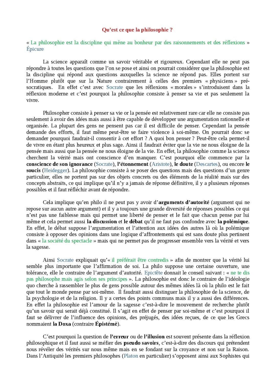 Qu’est ce que la philosophie (cours)