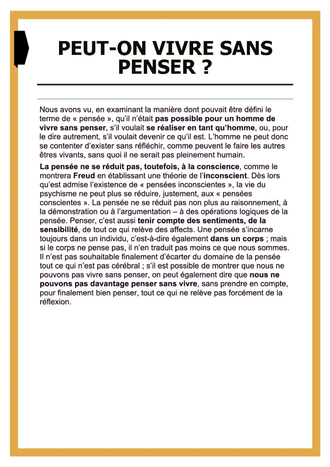 Peut-on vivre sans penser ? Vivre en aveugle sans philosopher