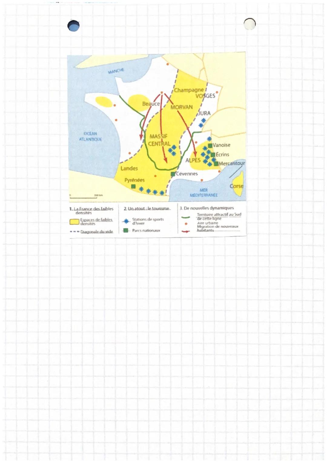 # LES ESPACES à faible devetté

Définition: des espaces de faible densité se defmissent par
une densité inférieure à 30 Rab/km² Ils sont don
