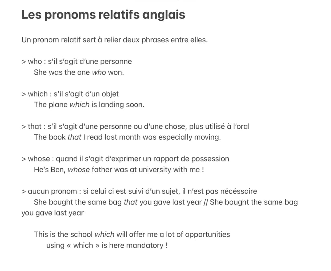 Découvre les Pronoms Relatifs Anglais Facilement - PDF et Exercices
