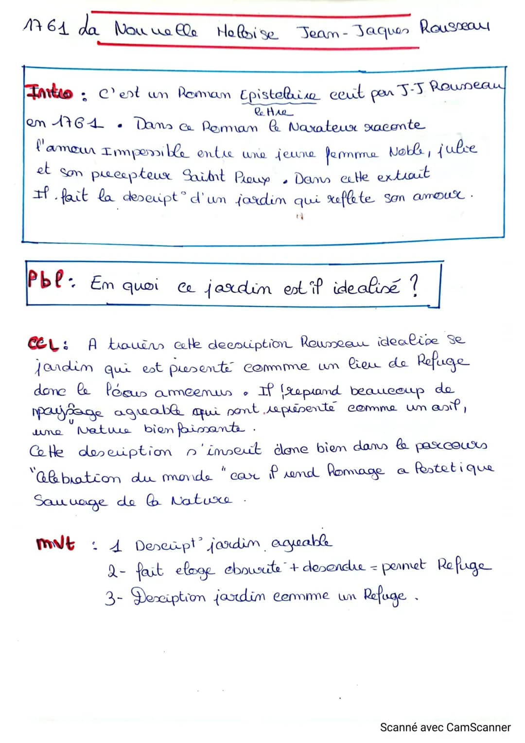 La nouvelle Eloise, jean jaques rousseaux analyse linéaire 