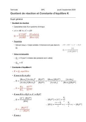 Know Cours 7 - Quotient de réaction thumbnail