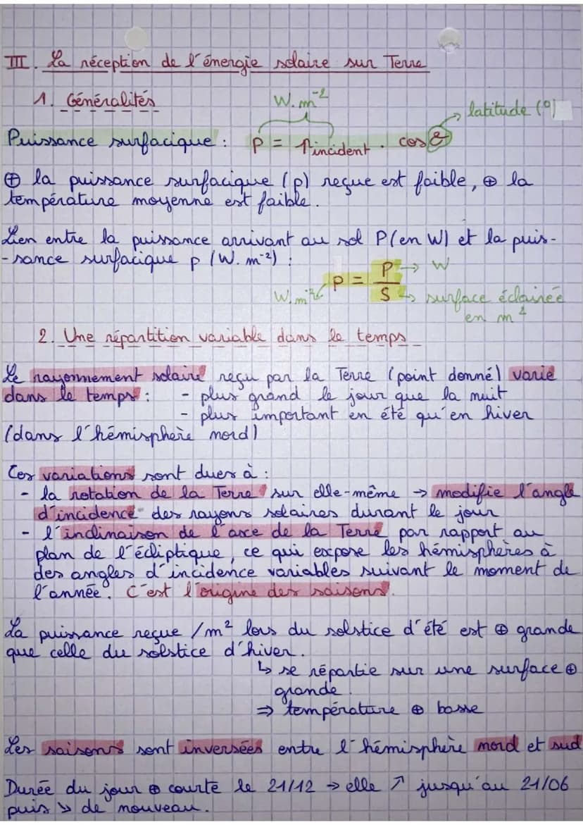Chapitre 4
I. Vocabulaire
Le rayonnement solaire
et rappels
Equinoxe: deux jours de l'année où le jour a une durée
égale
a celle de la nuit

