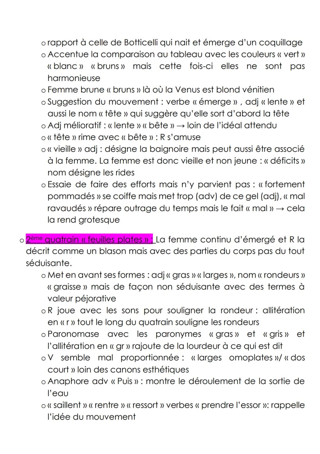 Lecture linéaire n°6 : « Vénus anadyomène », Arthur Rimbaud, Cahiers de Douai,
1870.
met on
place themes,
femme sortant
baignoire
d'une
Suit