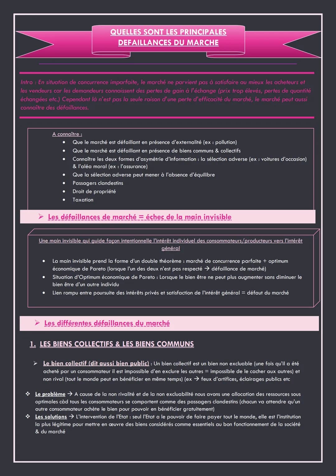Intro : En situation de concurrence imparfaite, le marché ne parvient pas à satisfaire au mieux les acheteurs et
les vendeurs car les demand