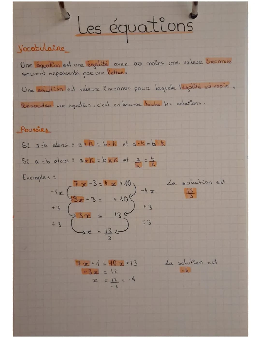 Les équations 