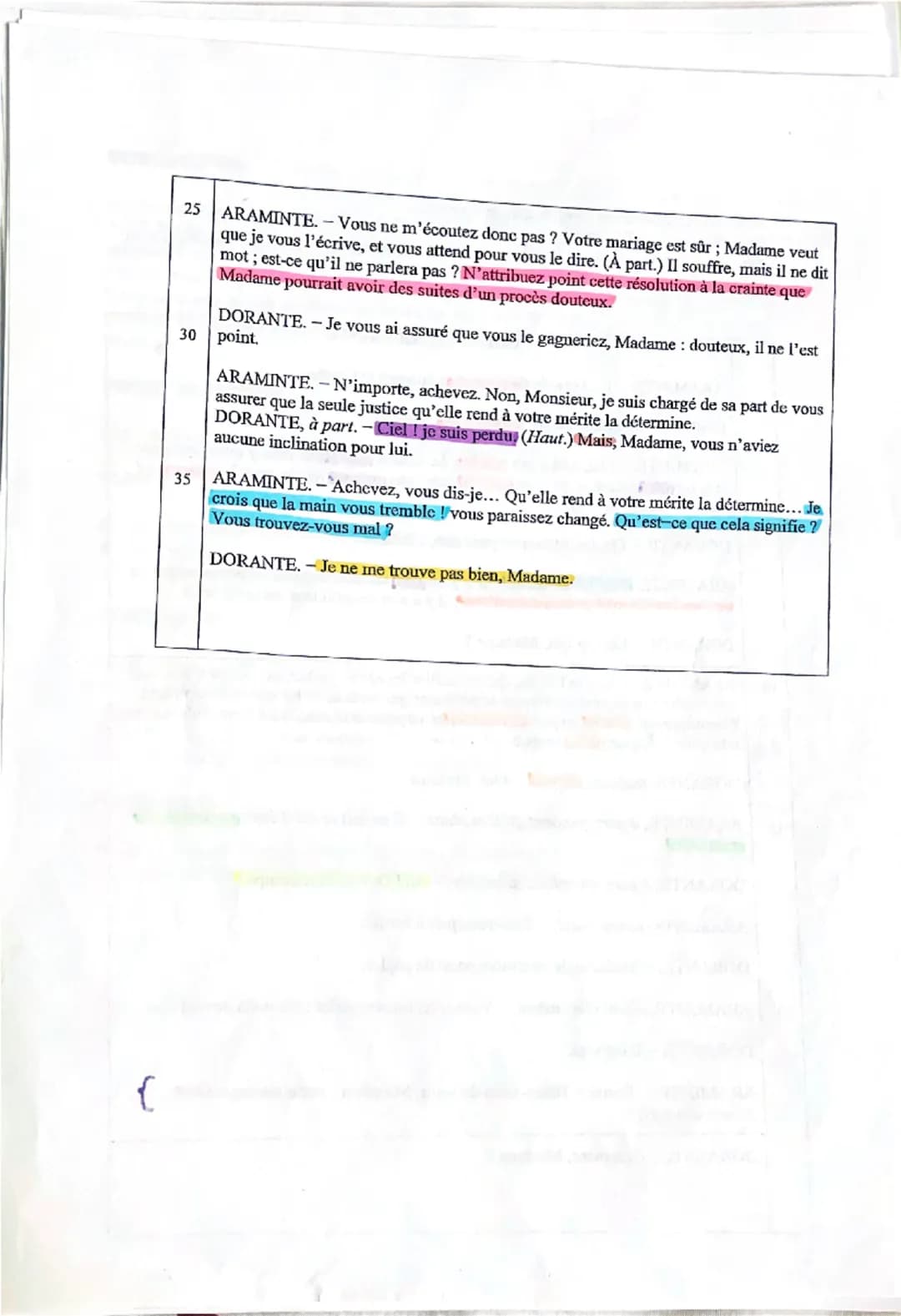 Λ
Séquence 2. Les Fausses Confidences de Marivaux.
Texte 2 Acte II, scène 13.
Extrait de «< ARAMINTE : je suis déterminée » à «< DORANTE. - 