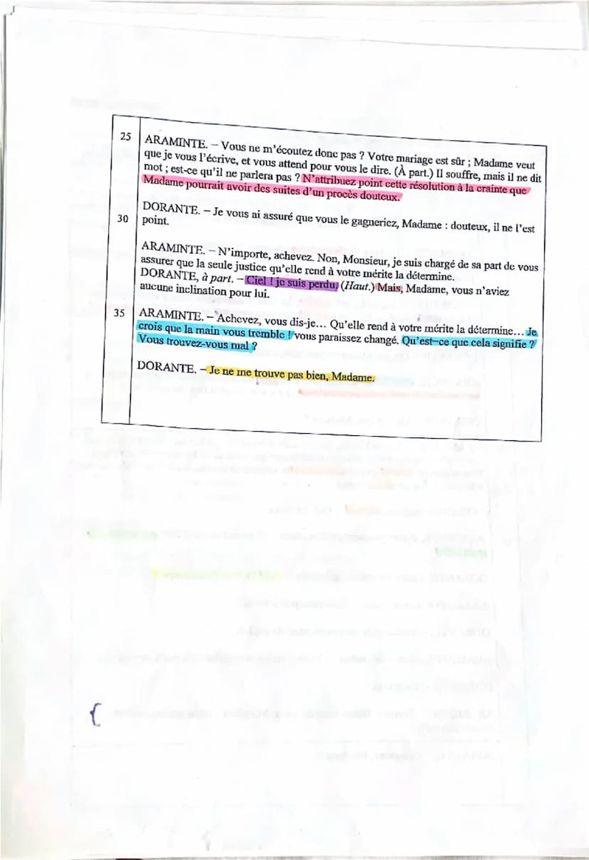 Λ
Séquence 2. Les Fausses Confidences de Marivaux.
Texte 2 Acte II, scène 13.
Extrait de «< ARAMINTE : je suis déterminée » à «< DORANTE. - 