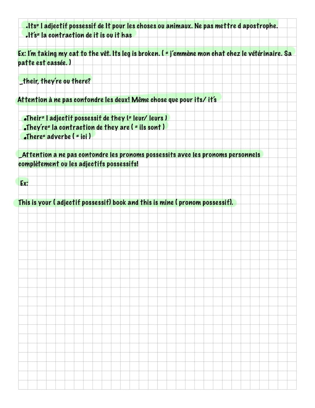LES ADJECTIFS POSSESSIFS ANGLAIS
On utilise les adjectifs possessifs en anglais pour parler de la propriété ou la possession de
quelques cho