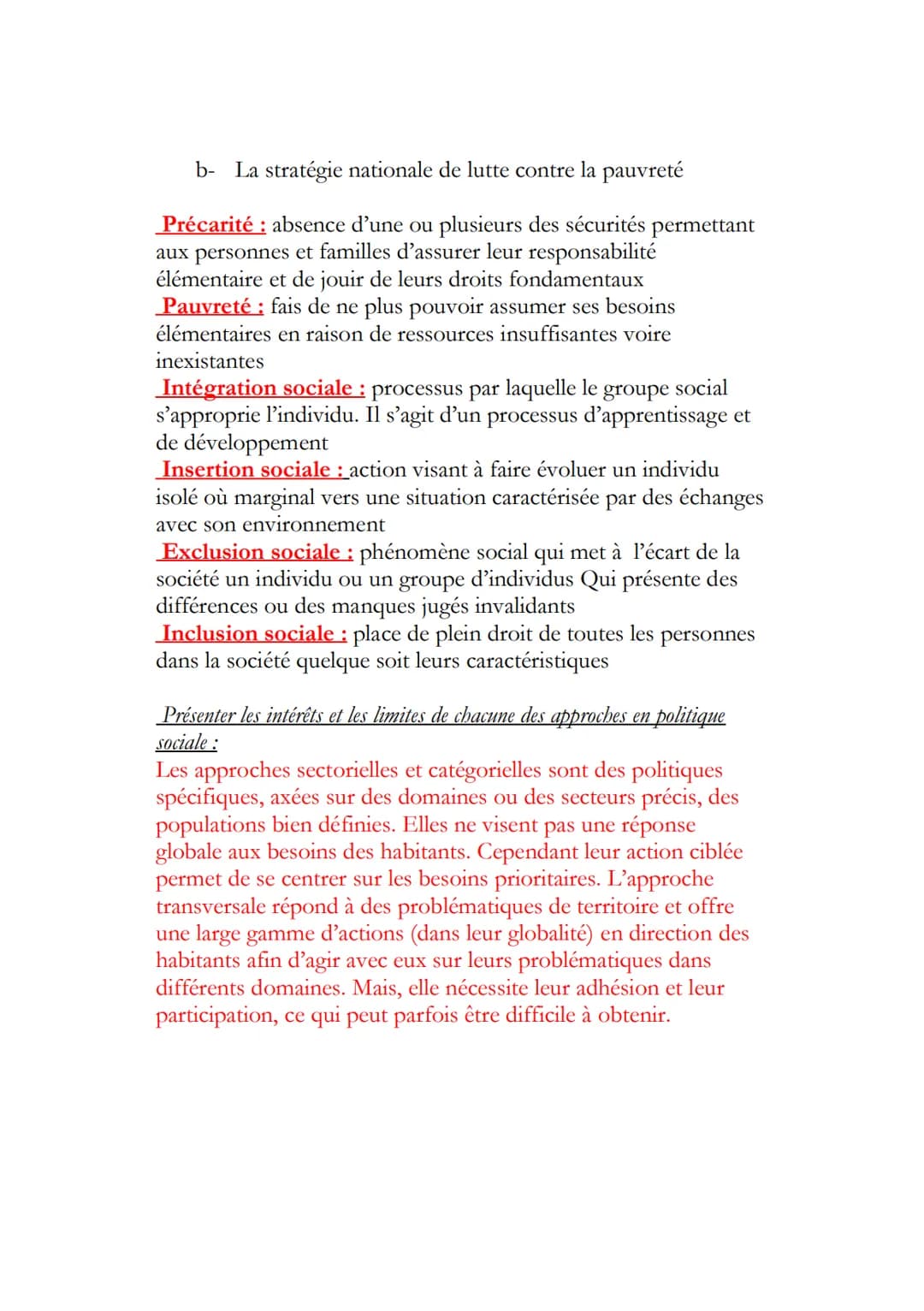 STSS'
Chapitre 7: de l'identification d'un problème social à
l'élaboration d'une politique sociale
Concept de politique sociale : c'est une 