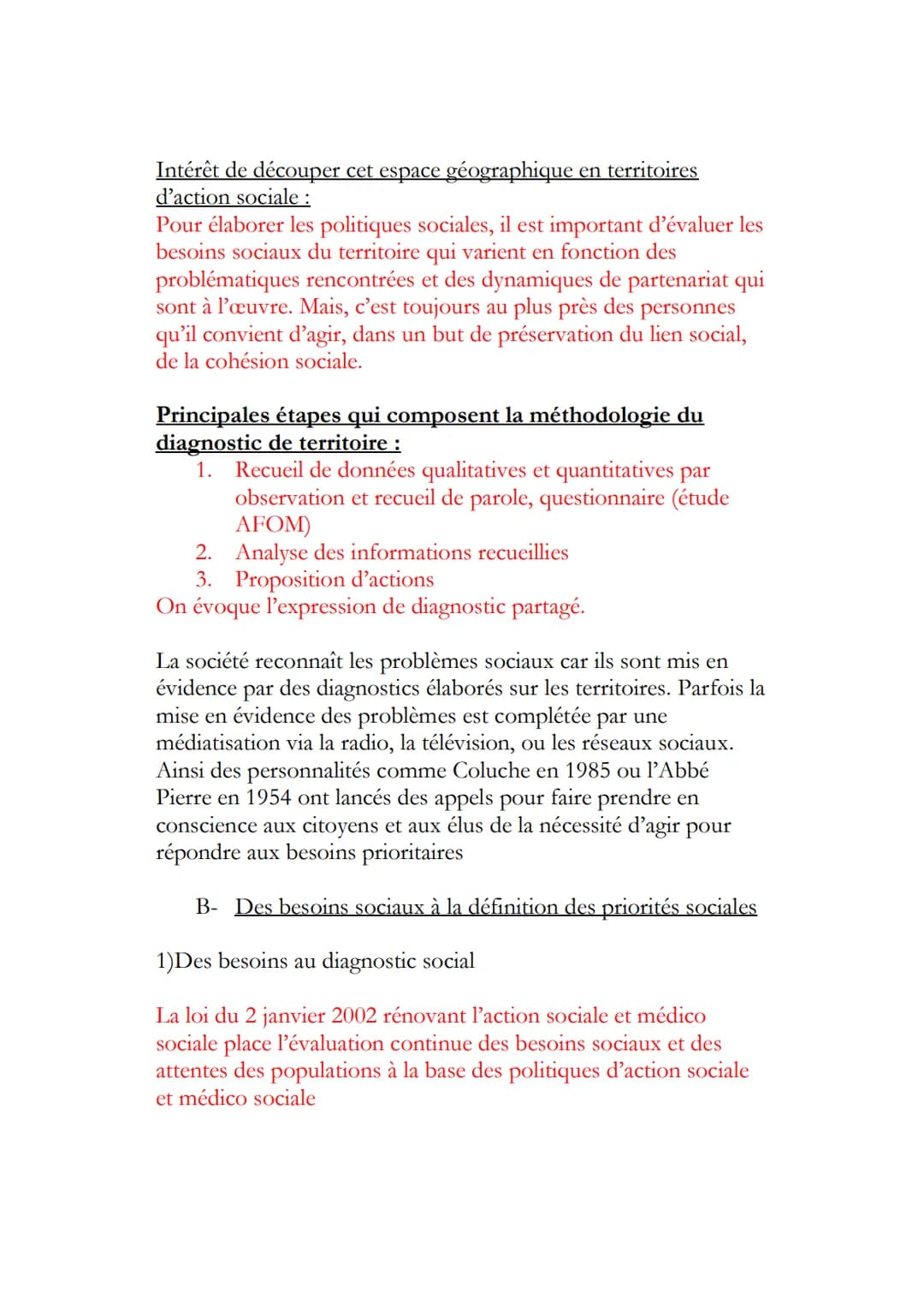 STSS'
Chapitre 7: de l'identification d'un problème social à
l'élaboration d'une politique sociale
Concept de politique sociale : c'est une 