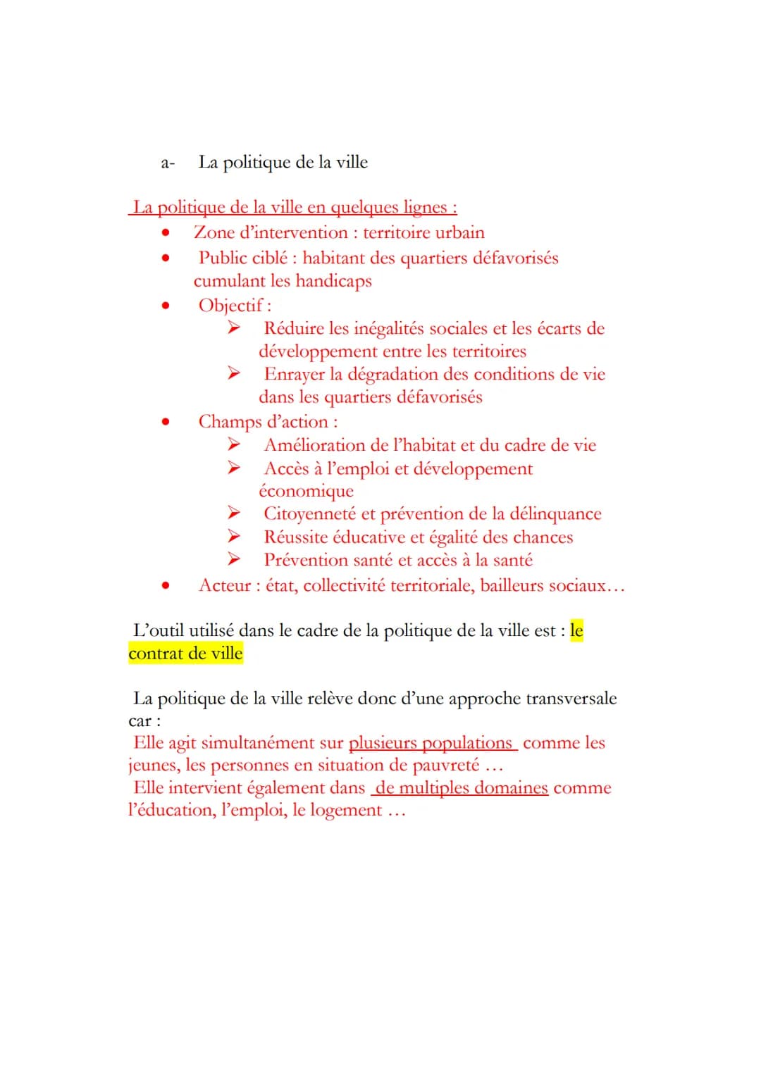 STSS'
Chapitre 7: de l'identification d'un problème social à
l'élaboration d'une politique sociale
Concept de politique sociale : c'est une 