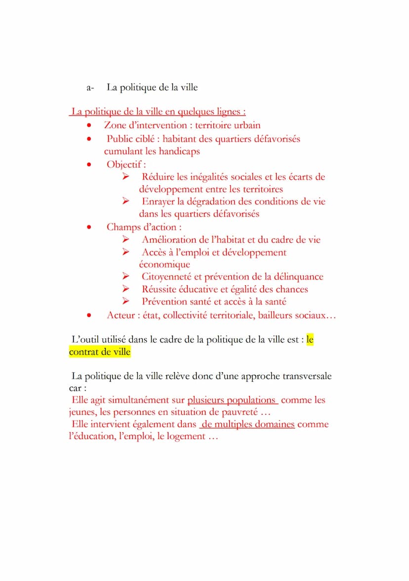 STSS'
Chapitre 7: de l'identification d'un problème social à
l'élaboration d'une politique sociale
Concept de politique sociale : c'est une 