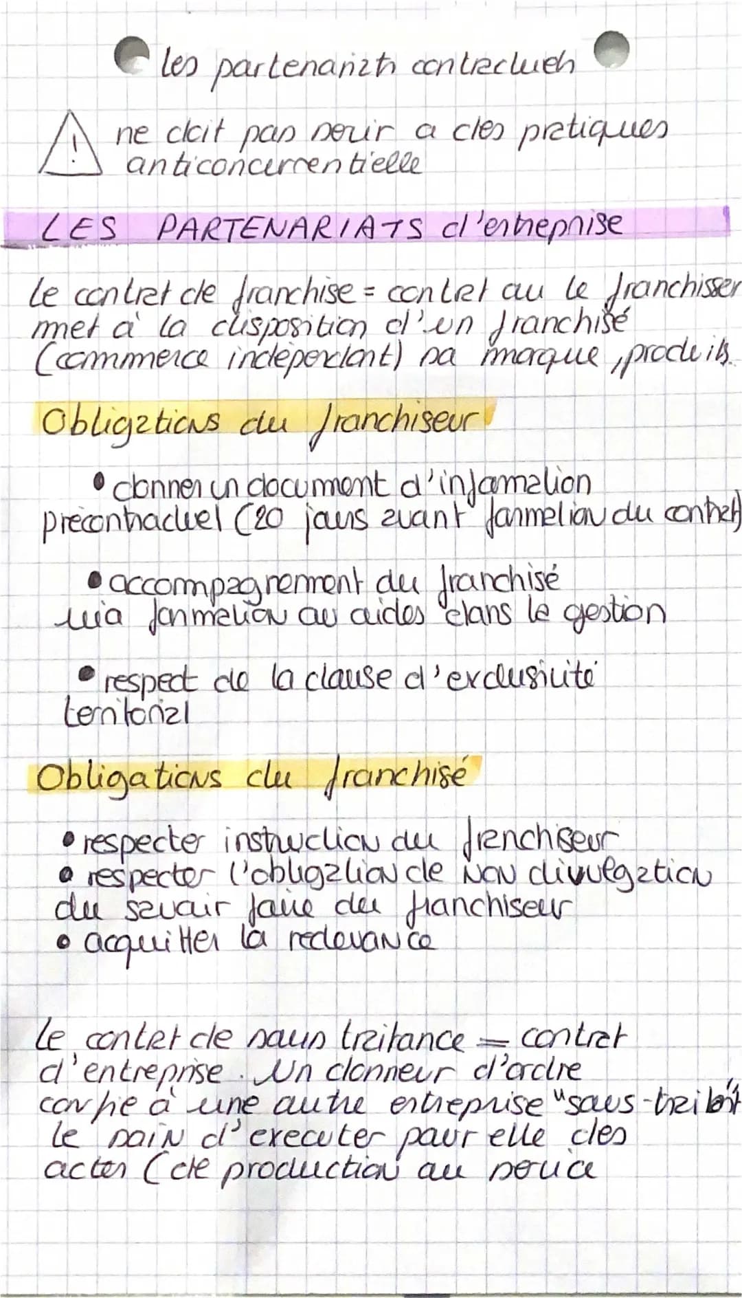 Les partenariats contractuels (droit terminal )