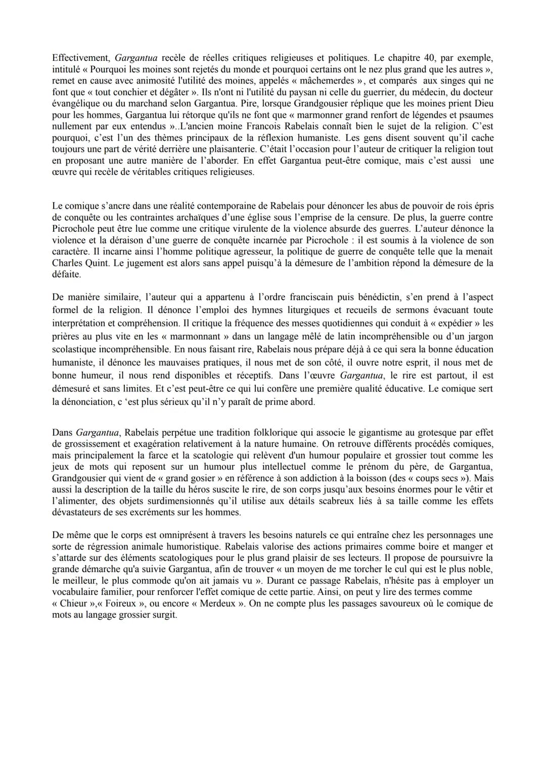 Dissertation Rire Et Savoir Gargantua gargantua dissertation rire et savoir (Français) en PDF - Knowunity