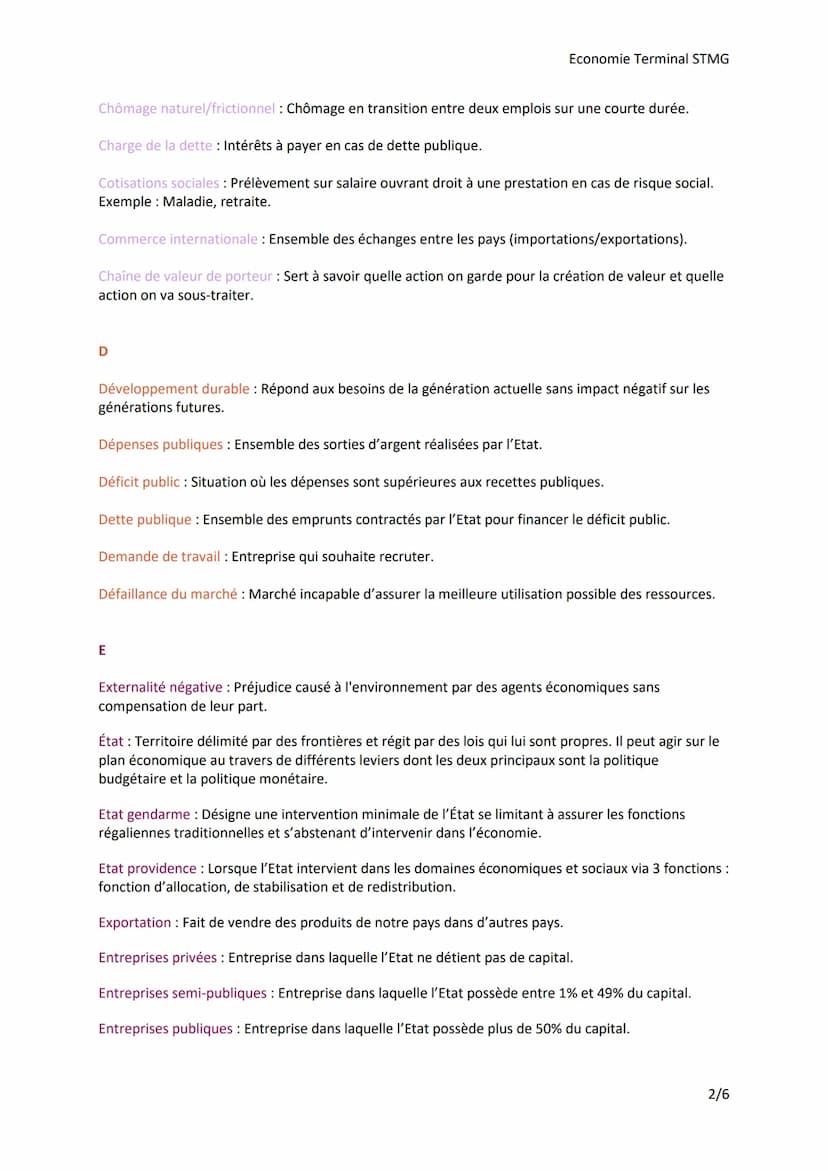 A
Vocabulaire Economie
Allocation : Lorsque l'Etat produit des biens et des services qui ne favorisent pas le secteur privé.
L'Etat corrige 