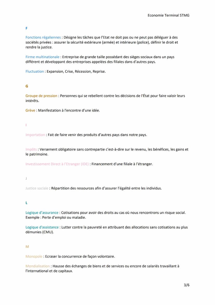 A
Vocabulaire Economie
Allocation : Lorsque l'Etat produit des biens et des services qui ne favorisent pas le secteur privé.
L'Etat corrige 