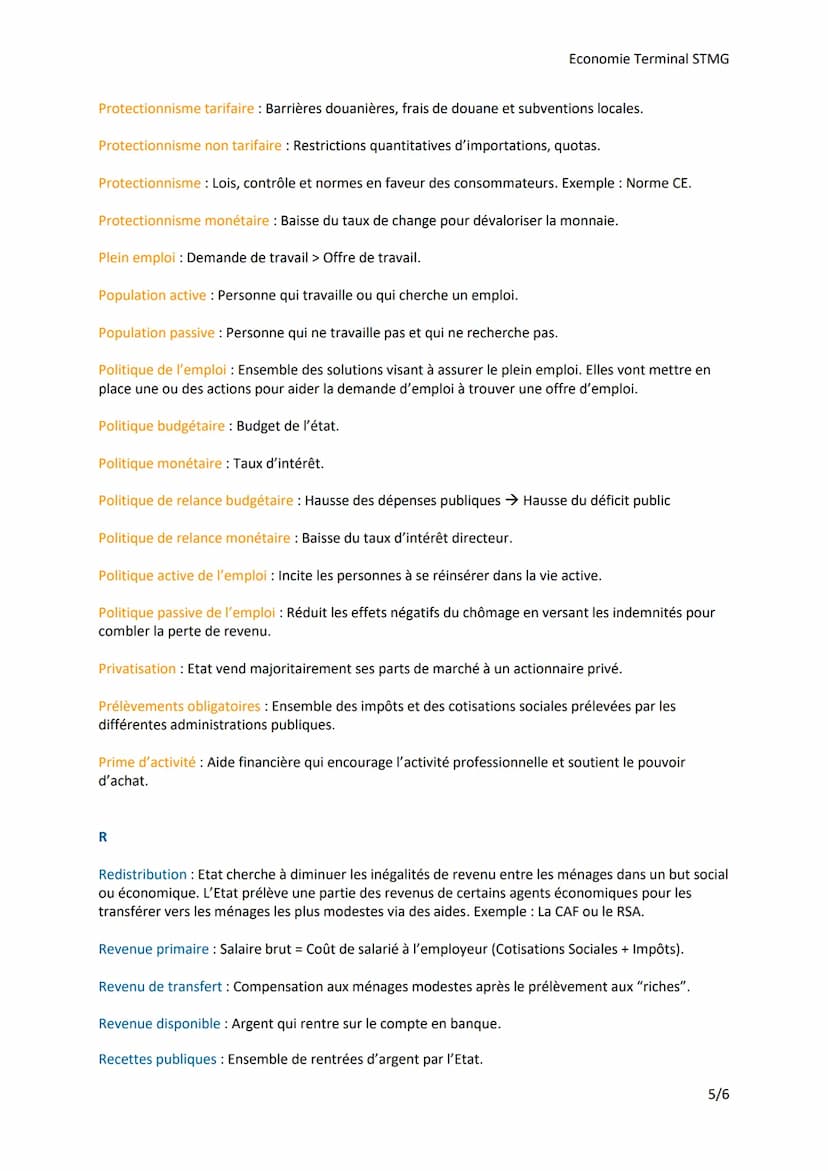 A
Vocabulaire Economie
Allocation : Lorsque l'Etat produit des biens et des services qui ne favorisent pas le secteur privé.
L'Etat corrige 