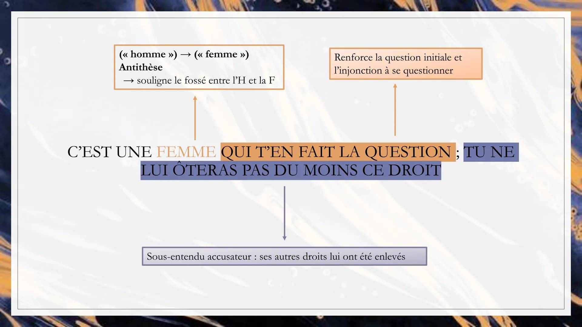 EXHORTATION
AUX HOMMES
Auteur : Olympe de Gouges
Date : 1791
Recueil : La déclaration des
droits de la Femme et de la
citoyenne
Mouvement li