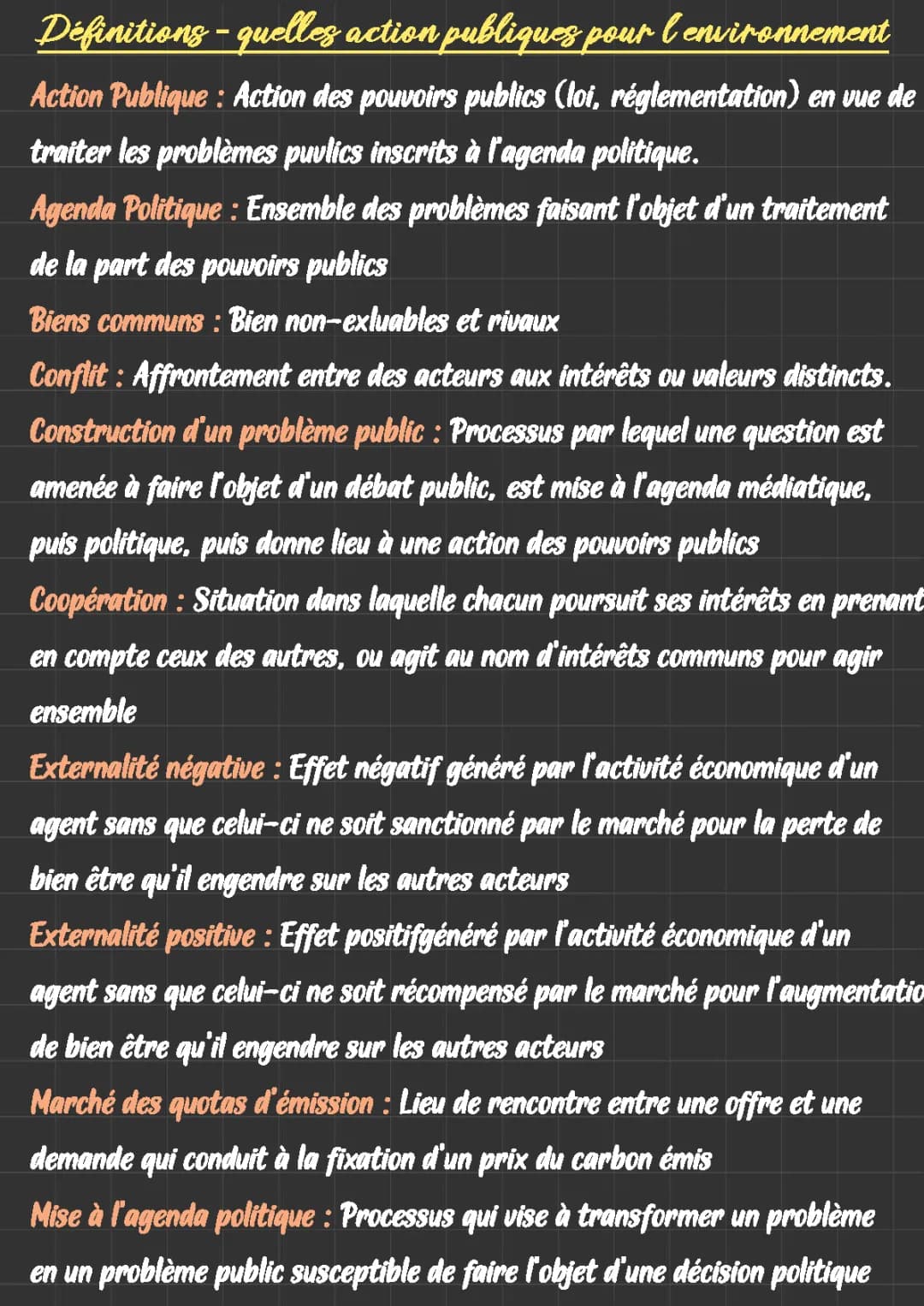 SES - Définition - Quelles actions publiques pour l’environnement - Regard Croisé - Chapitre 1