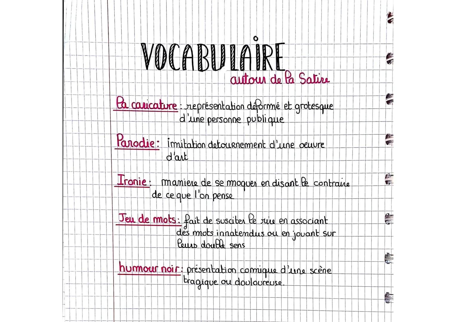 VOCABULAIRE
autour de la Satire
la caricature représentation déformé et grotesque
d'une personne publique
Parodie: imitation detournement d'