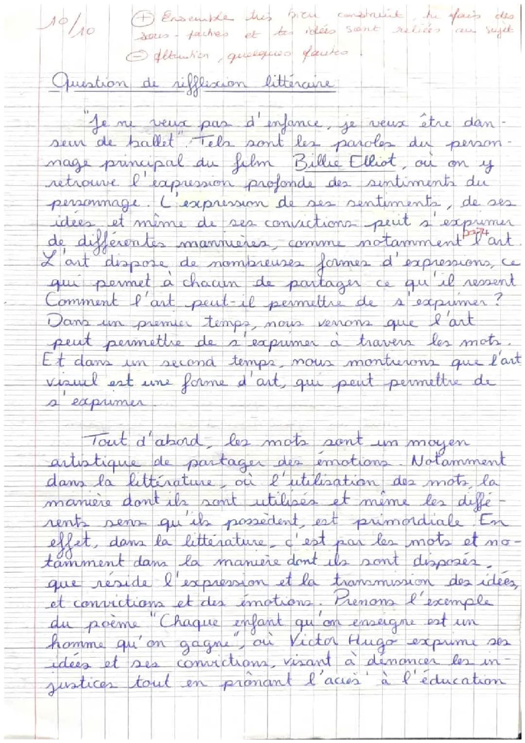Poème et Littérature qui exprime des Sentiments - Sujet HLP