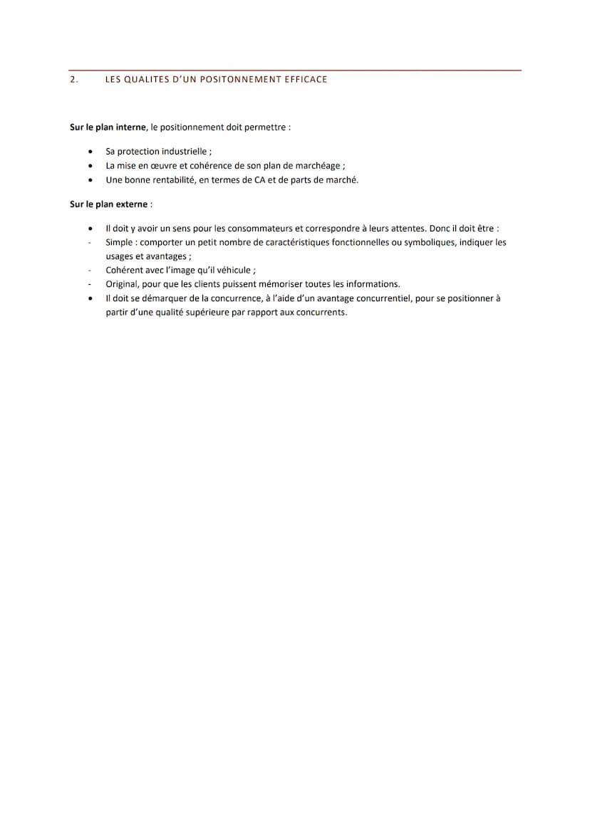 SYNTHESE - CHAPITRE 2: SEGMENTATION, CIBLAGE ET POSITIONNEMENT
Avant d'adapter son plan de marchéage, l'entreprise mène une démarche mercati