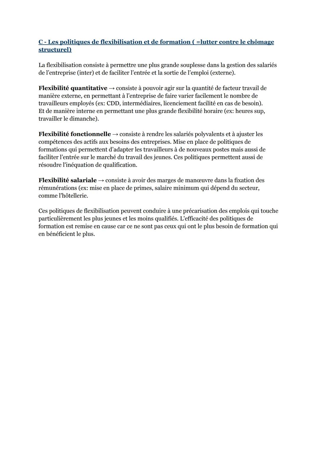 Chapitre 7: Comment lutter contre le chômage?
Chômage → situation d'un individu en âge de travailler, sans emploi, disponible pour
travaille