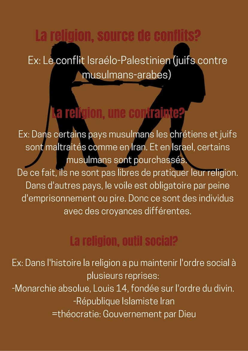 LA RELIGION
Le mot "religion" vient du latin "religare" qui désigne
Définition le lien. Elle est un principe et un ciment social et un
propr