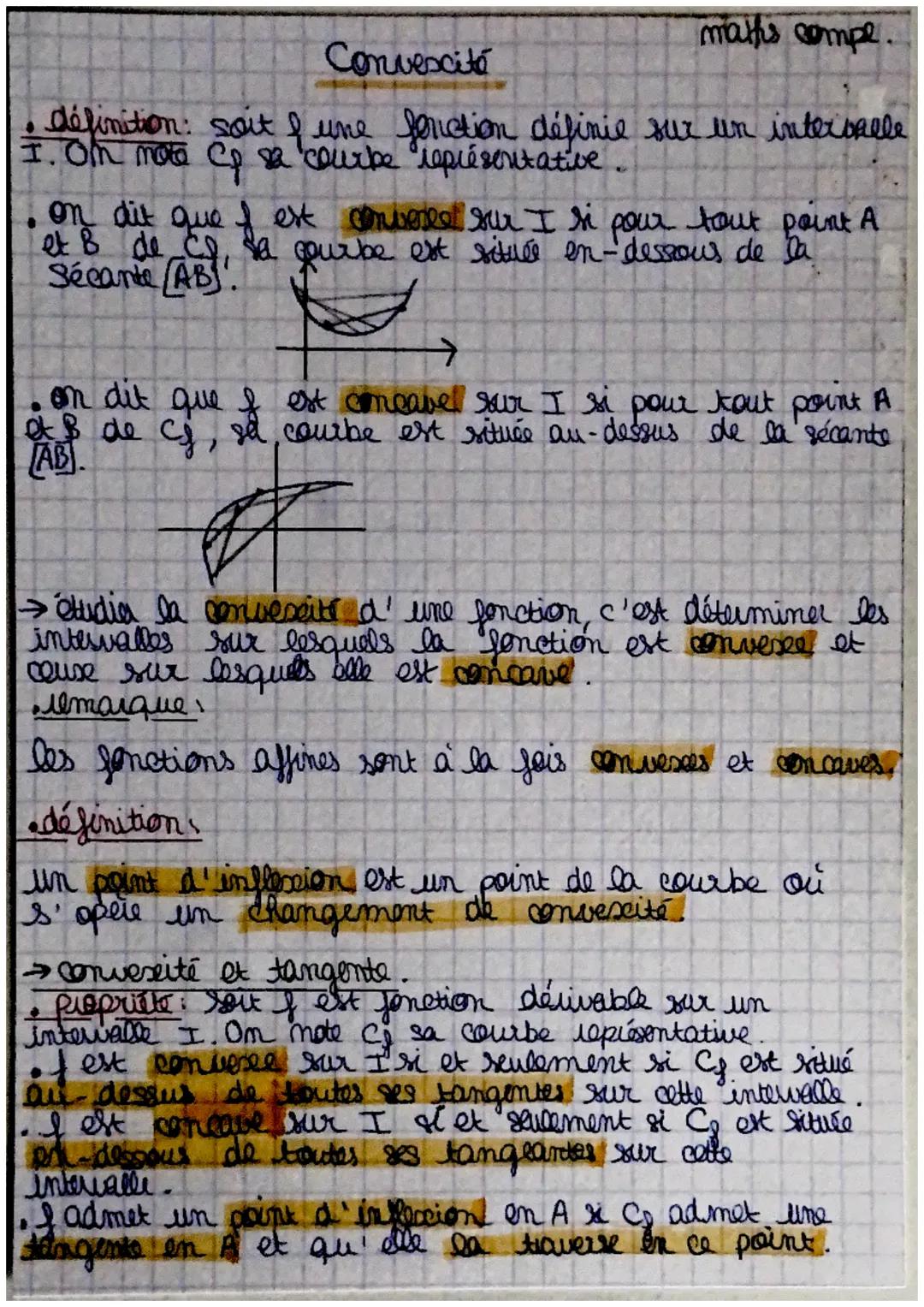 maths compe.
# Convescité
- définition: soit $f$
I une fonction définie sur un intervalle
I. Om mote $C_f$ sa courbe représentative
- on dit