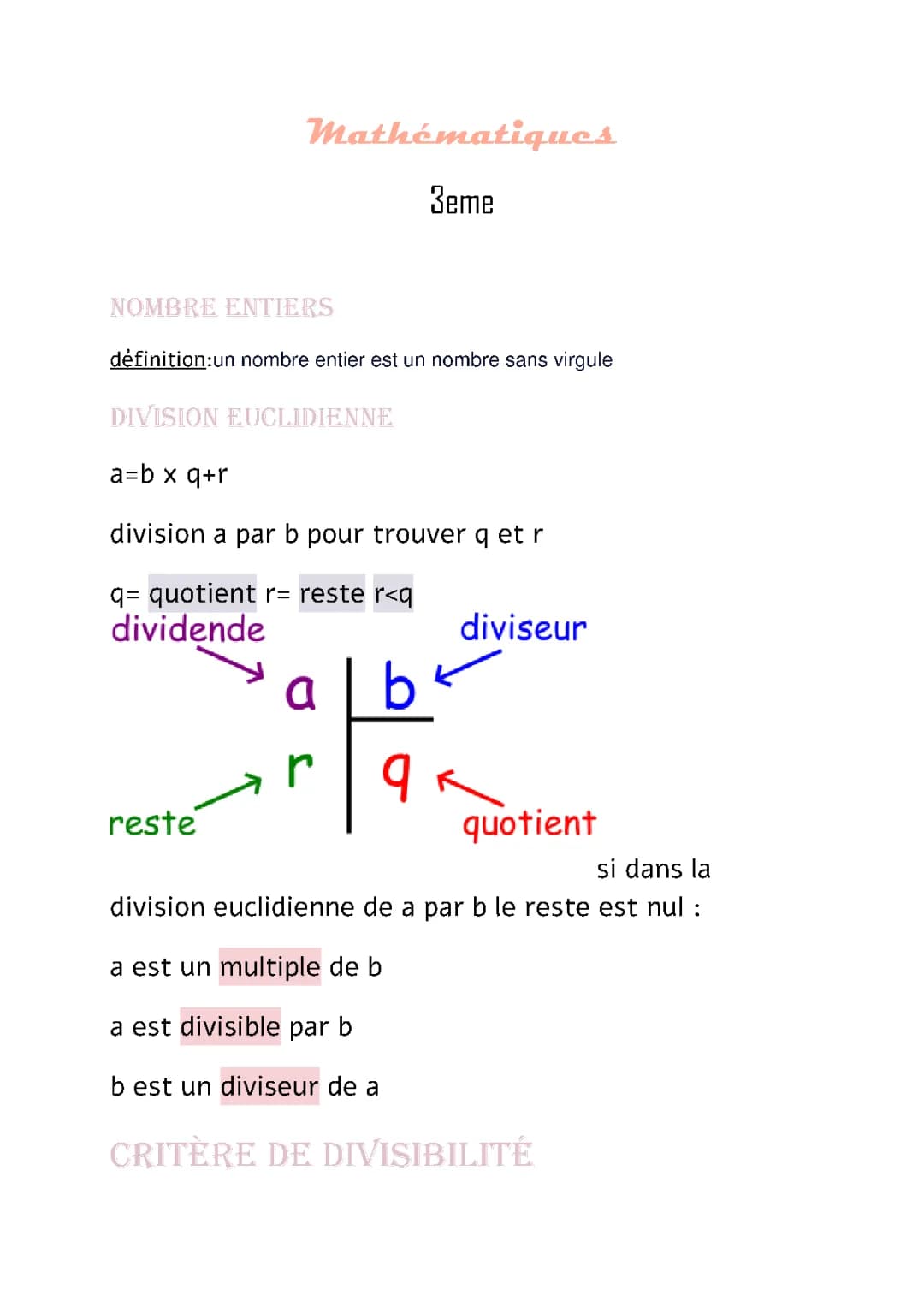 Maths 3 eme 