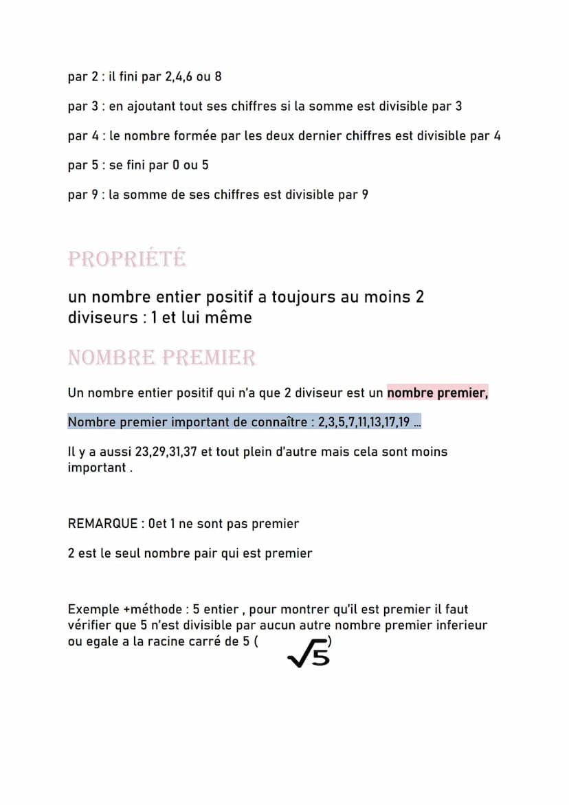 Mathématiques
3eme
NOMBRE ENTIERS
définition:un nombre entier est un nombre sans virgule
DIVISION EUCLIDIENNE
a=b xq+r
division a par b pour