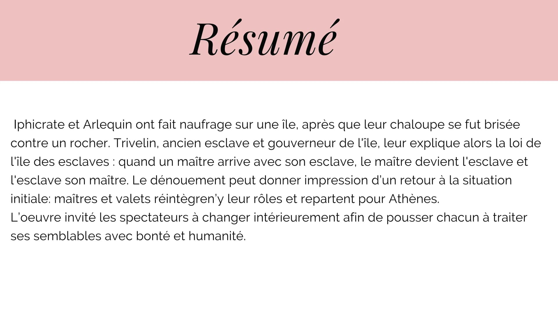 L'île des esclaves
Marivaux
RAJALATHAN ABISHIGA 1F
TEXTE INTÉGRAL
et DOSSIER
CLASSICOLYCÉE
L'Île
des esclaves
Marivaux
EUVRE
Nouveau
BAC
PRO