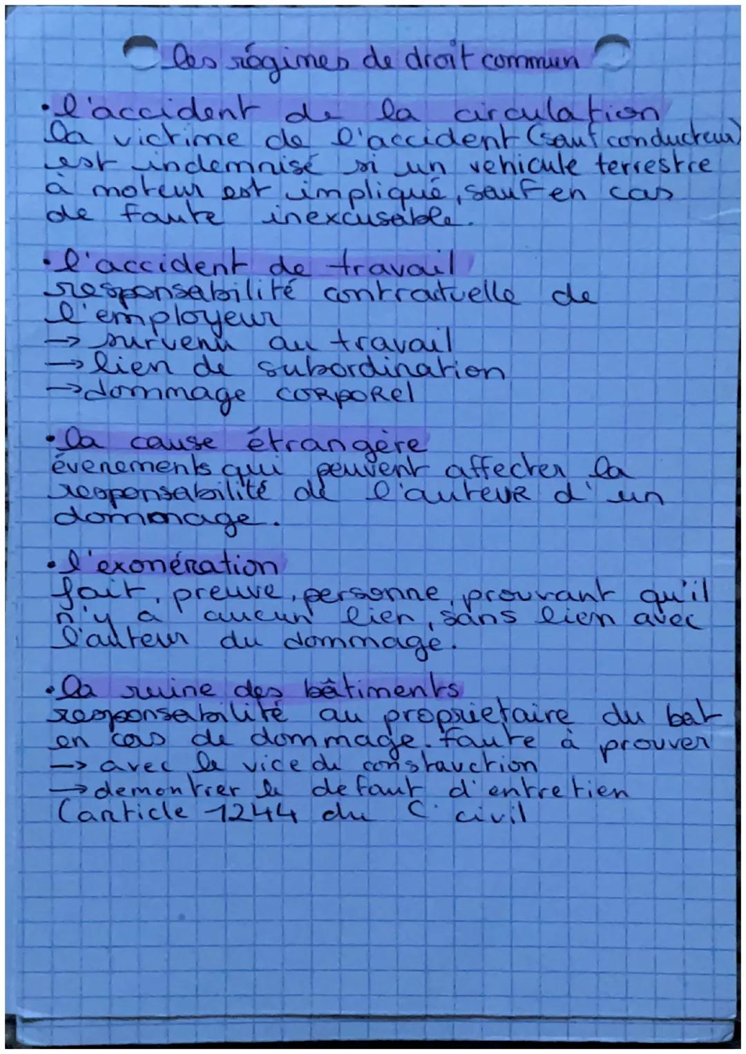 Cles régimes de drat commun

•le préjudice écologique.
le responsable d'un prejudice eco
est tenu de le réparer. L'action
en réparation n'es