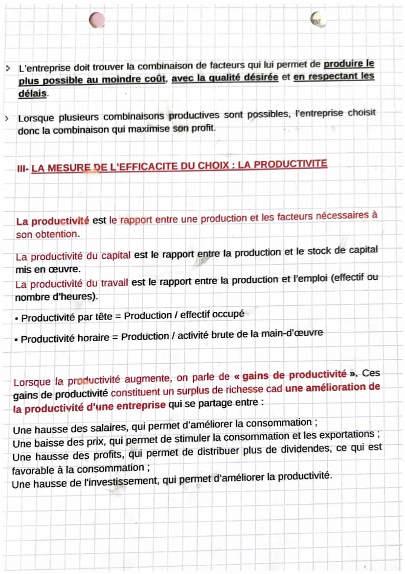 chapitre
économie
Chapitre 4: la combinaison des facteurs de production
La richesse d'une nation est évaluée par les organismes statistiques