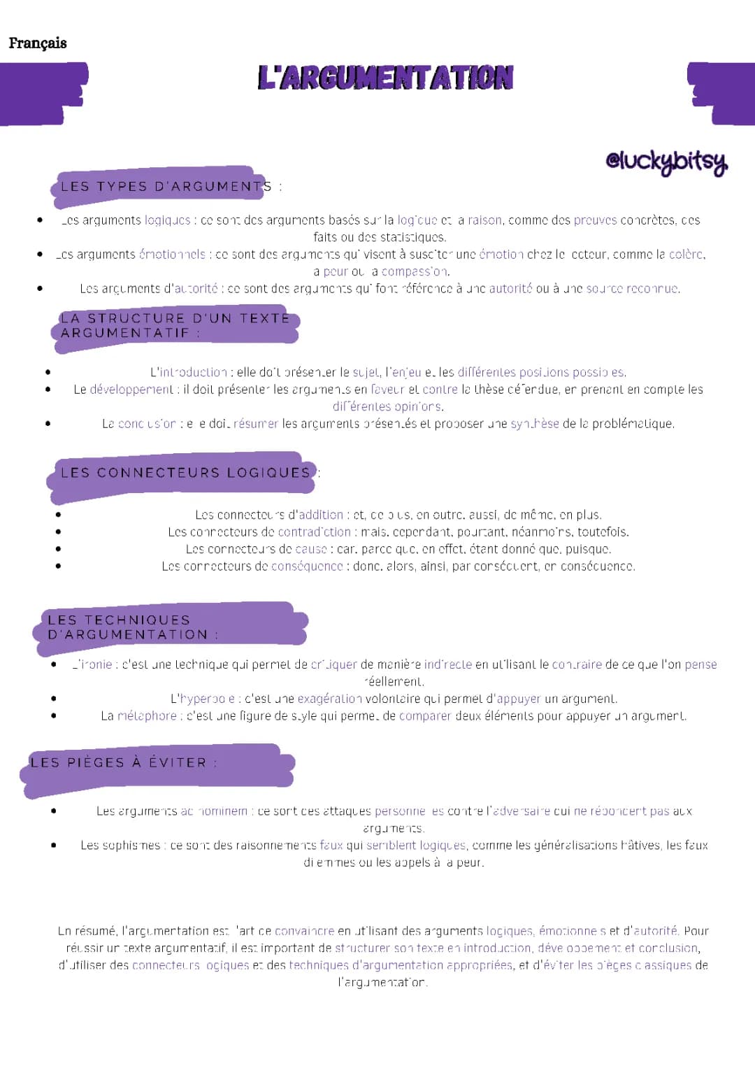 Argumentation Français 