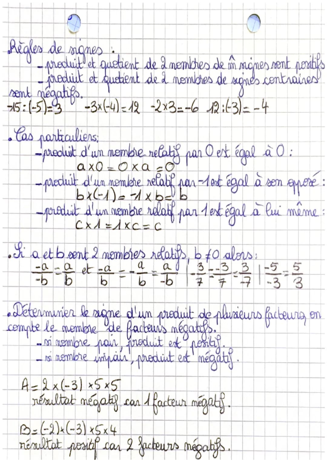 Nombres relatifs
Chap 1
• Additionner 2 nombres relatifs de même signe
additionne distances à O des 2 nombres
-resultat le signe commun des 