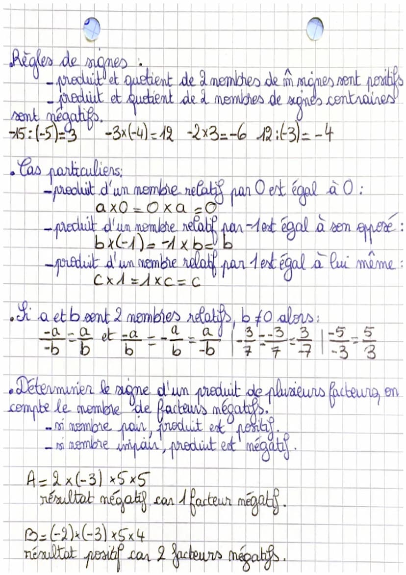 Nombres relatifs
Chap 1
• Additionner 2 nombres relatifs de même signe
additionne distances à O des 2 nombres
-resultat le signe commun des 