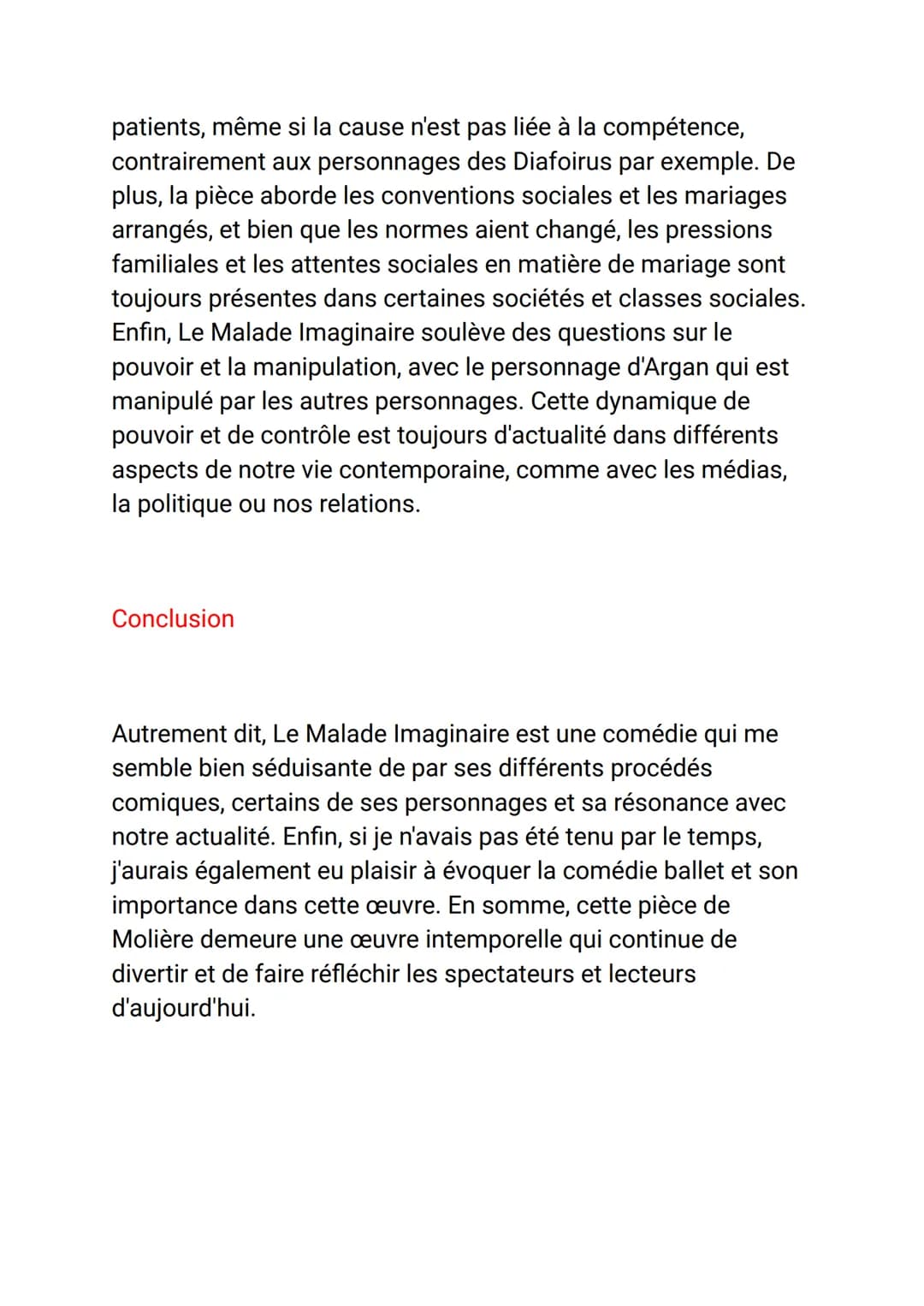 Introduction
J'ai choisi de vous présenter Le Malade Imaginaire, pièce en 3
actes et en prose écrite par Molière, un célèbre acteur, metteur